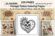 Vintage Tattoo Coloring Book, a Decorative Illustration by Design Station (Thumbnail 1 of 3)