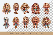 Stylish cartoon hippie girl. Clipart, an Animal Illustration by KENO Mascots (Thumbnail 2 of 10)