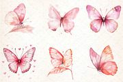 Pink Watercolor Butterflies, an Illustration by DreamCafeArt (Thumbnail 3 of 7)
