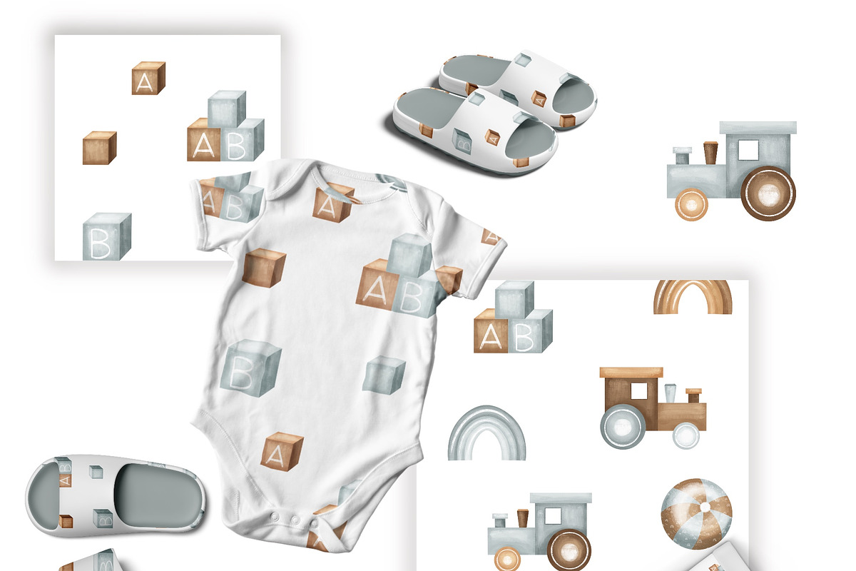 NEWBORN baby illustration & patterns, an Object Illustration by Linerisyart (Photo 9 of 17)