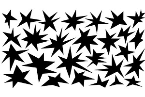 Irregular spikey stars shapes. Set, an Illustration by Zimages