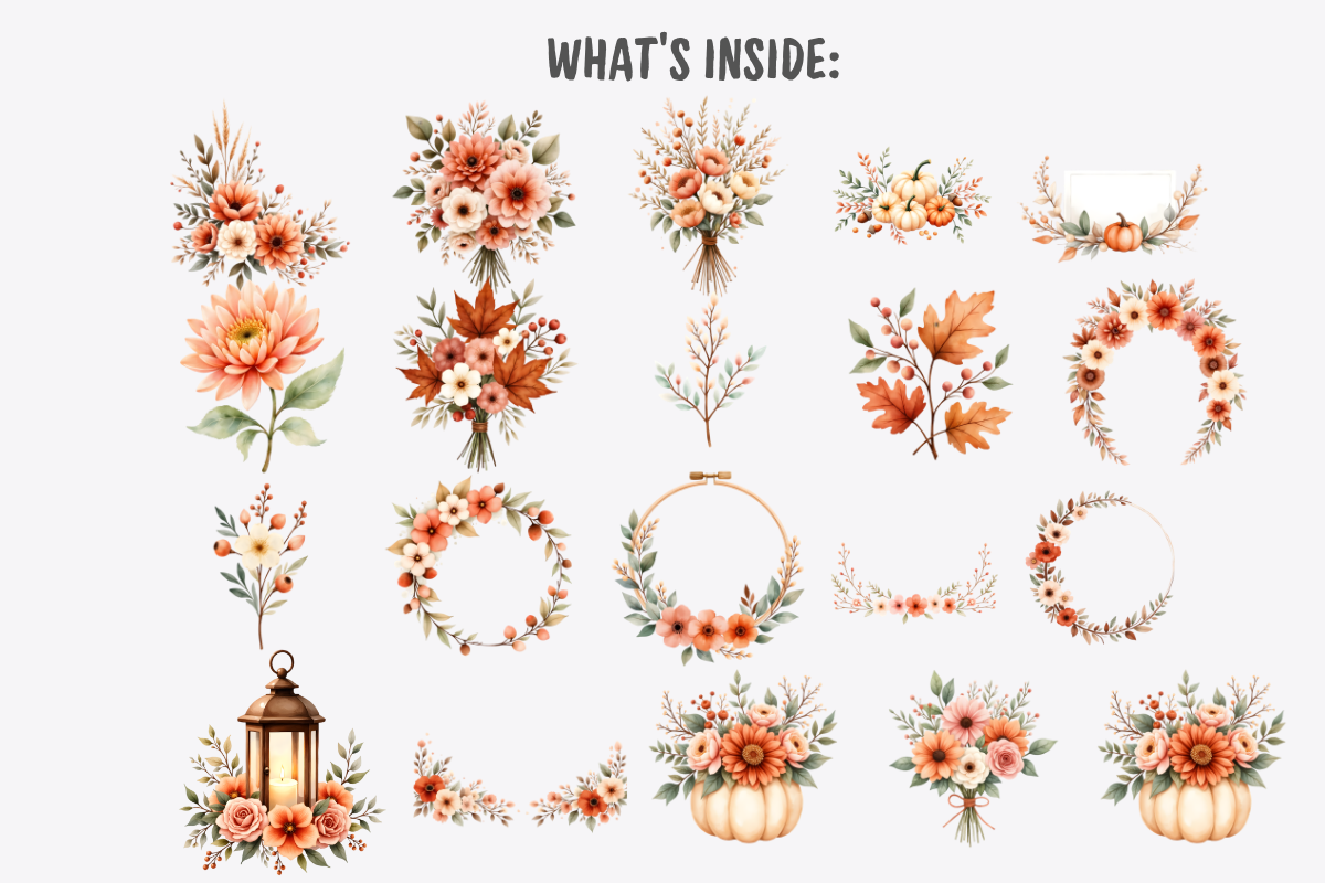 Cozy Autumn Botanical Clipart Set, a Decorative Illustration by Anca Digital Vibe (Photo 3 of 12)