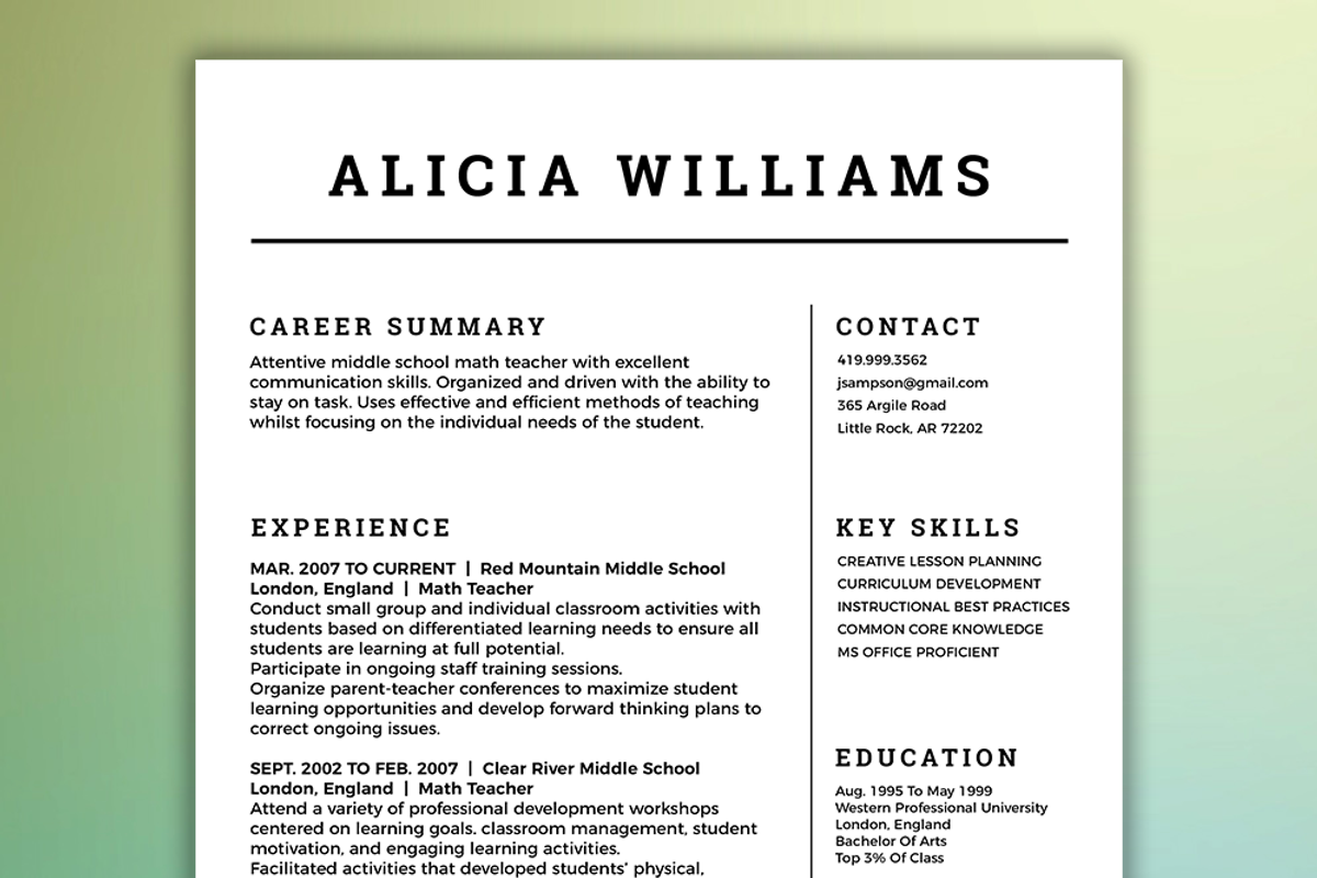 CV Template | Simple Resume Package, a Resume Template by Scribbled Napkin Design (Photo 1 of 4)