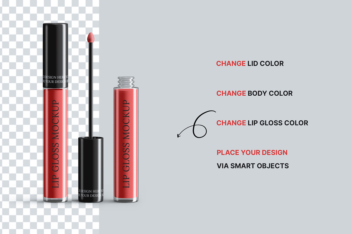 Cosmetic Make Up Lip Gloss Mockup, a Packaging Mockup by mocko (Photo 2 of 4)