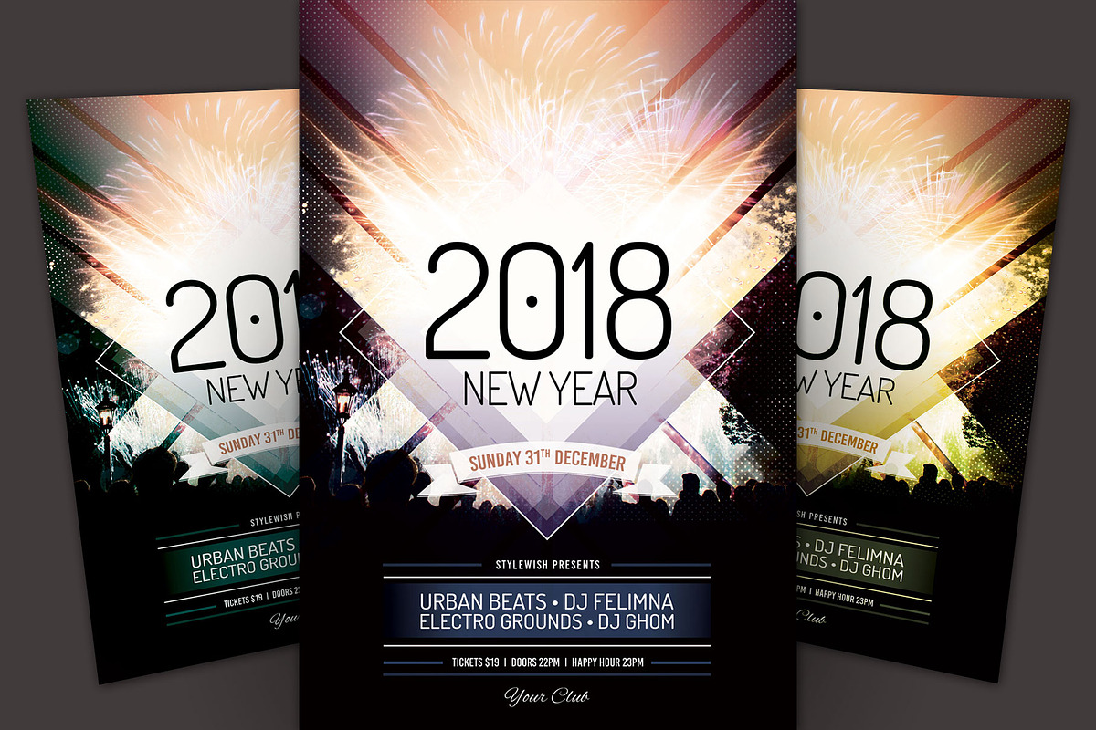 New Year Flyer Template, a Flyer Template by styleWish