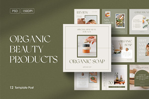 Organic beauty products template
