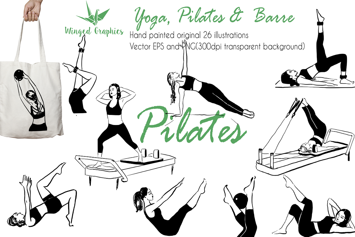 Yoga, pilates & barre illustrations, a Sport Illustration by Winged Graphics (Photo 3 of 4)