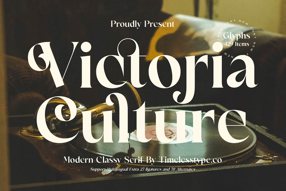 Victoria Culture Modern Serif, a Serif Font by timelesstype.co (Photo 1 of 20)