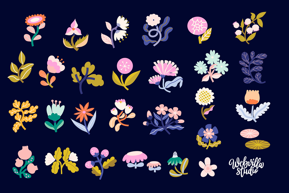 Spring Flowers Set, a Seasonal Illustration by Bloomart Studio (Photo 2 of 7)