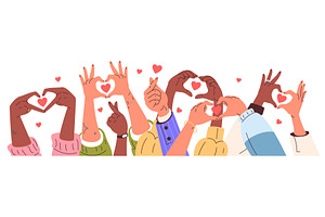 Hands heart gestures. Korean heart, an Object Illustration by Stock-Smart-Start