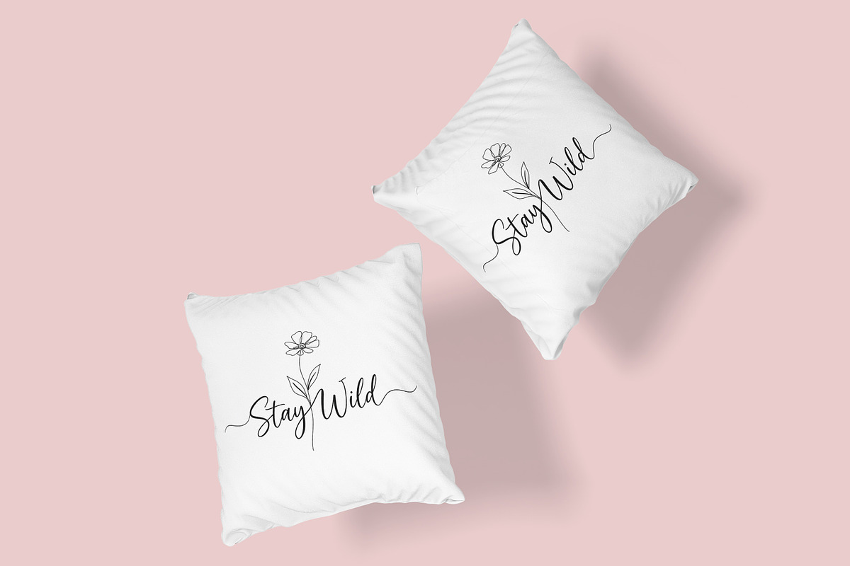 One Line Floral Stay Wild T-Shirt, an Object Illustration by Ghagra (Photo 5 of 7)
