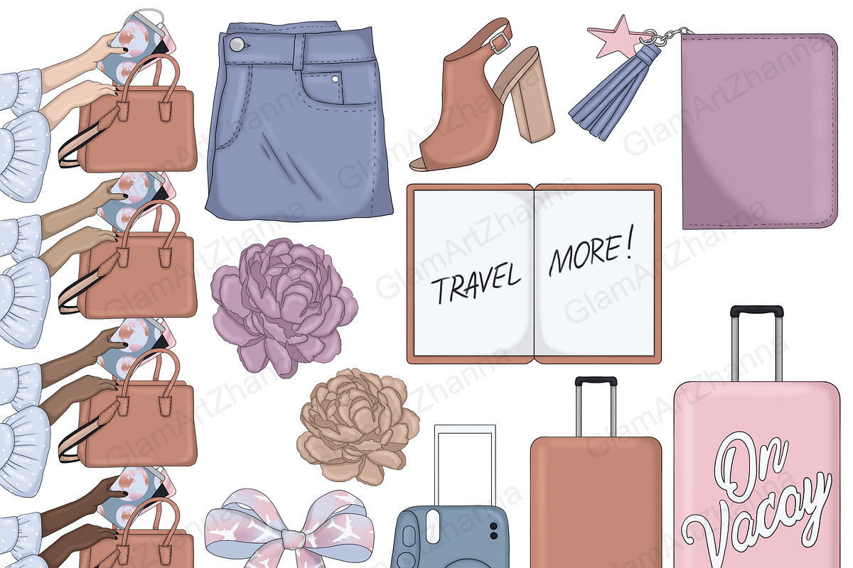 Travel Clipart Collection, a Transportation Illustration by GlamArtZhanna (Photo 3 of 6)