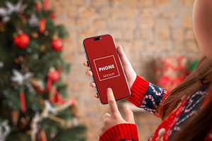 iPhone mockup festive Christmas, an iPhone Mockup by RSplaneta