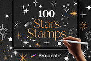 100 Procreate Stars Stamps, a Brush Add-On by RadekBroz (Thumbnail 1 of 7)