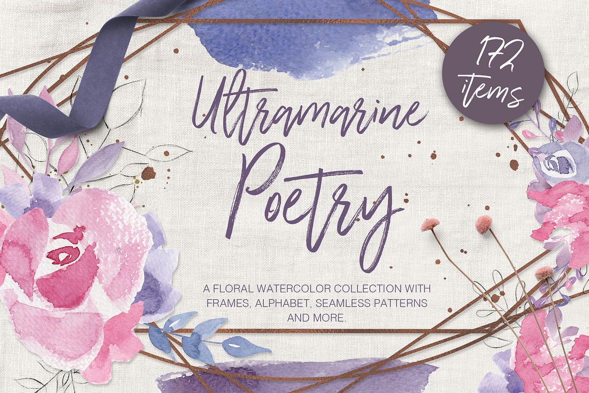 Floral Watercolor Graphics Set, a Texture Illustration by Honey & Jazz Co. (Photo 1 of 14)