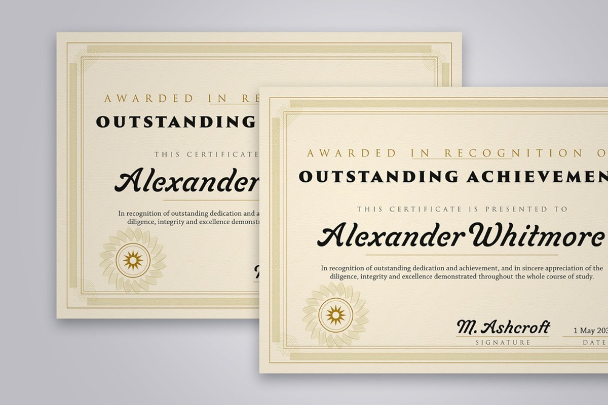Gold Ornate Certificate Template, a Stationery Template by DesignerCandies (Photo 3 of 4)