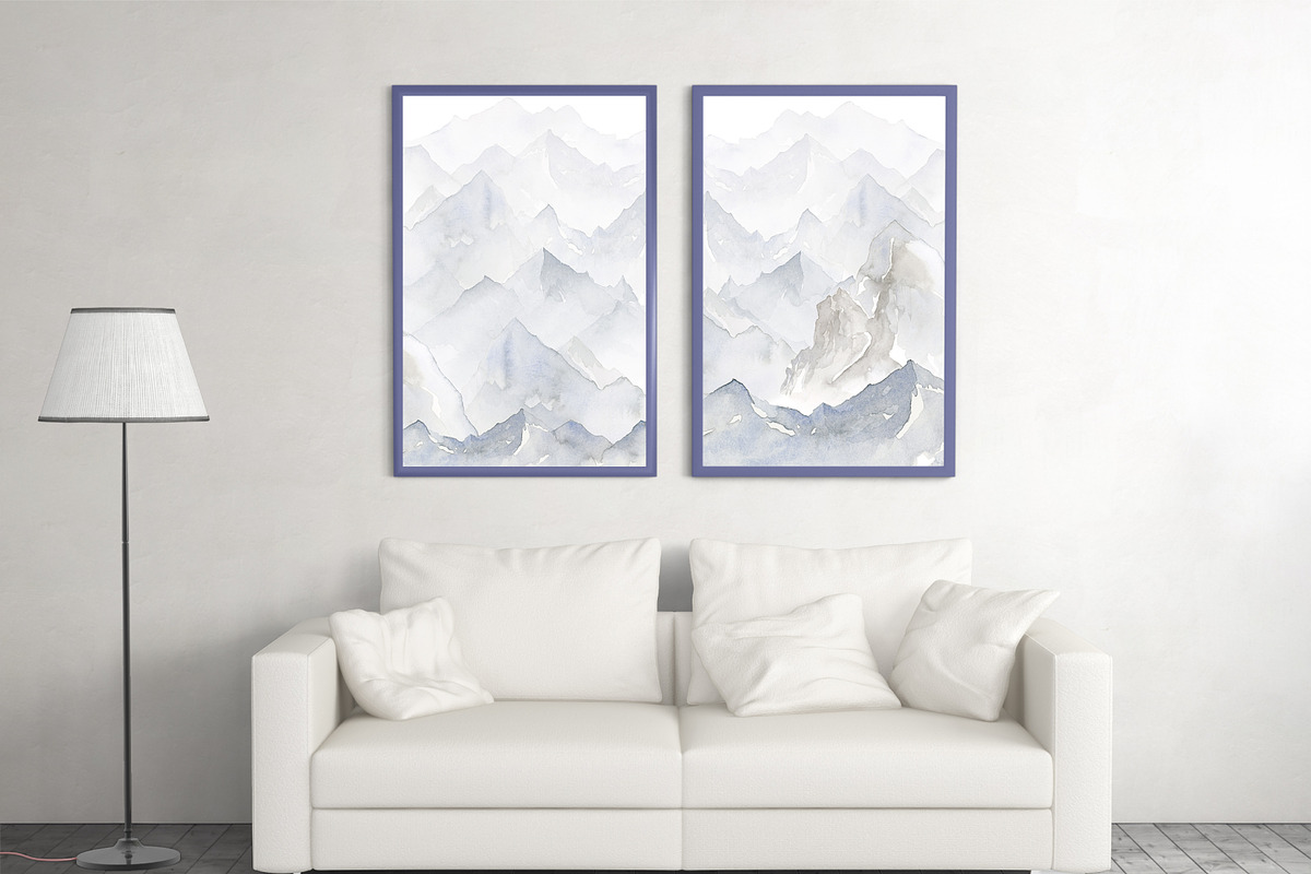 Watercolor Mountains Clipart, a Background Graphic by Lemon design (Photo 6 of 8)