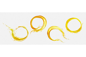 Juice splash with circular golden, a Food Illustration by art PVP - market
