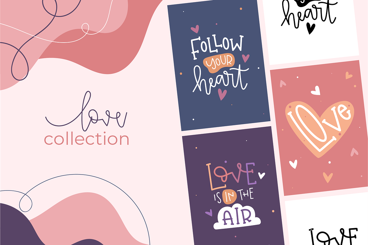 Love collection - 3 love letterings, an Illustration by Camila Dinnebier (Photo 1 of 5)