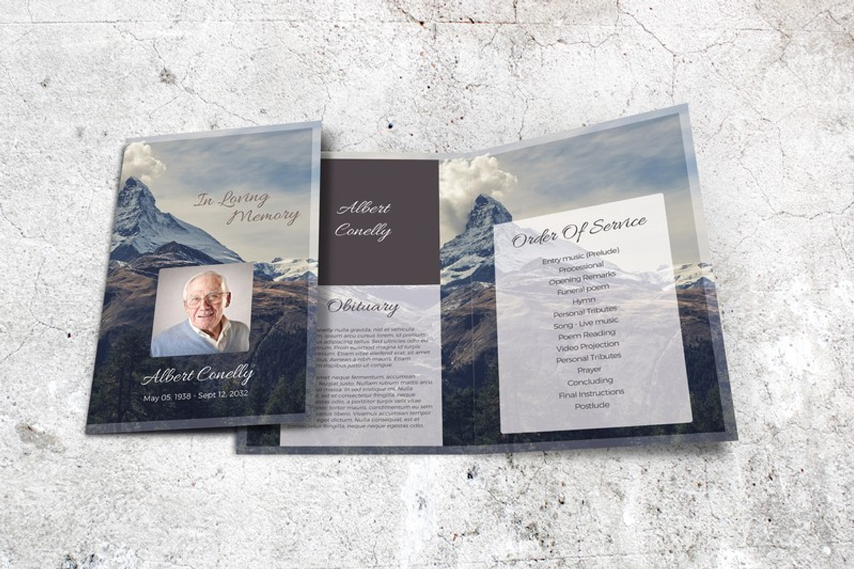 Mountain Peak Funeral Program, a Brochure Template by Final Tribute (Photo 2 of 5)