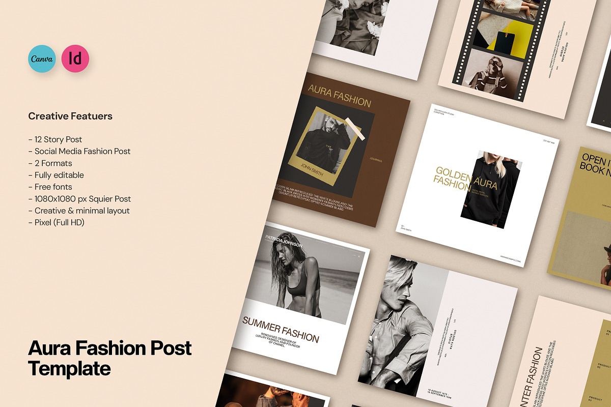 Golden Aura Fashion Post Template preview 5