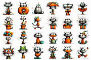 Whimsical Funny Cat Clipart, an Illustration by Libby Wishes (Thumbnail 2 of 7)