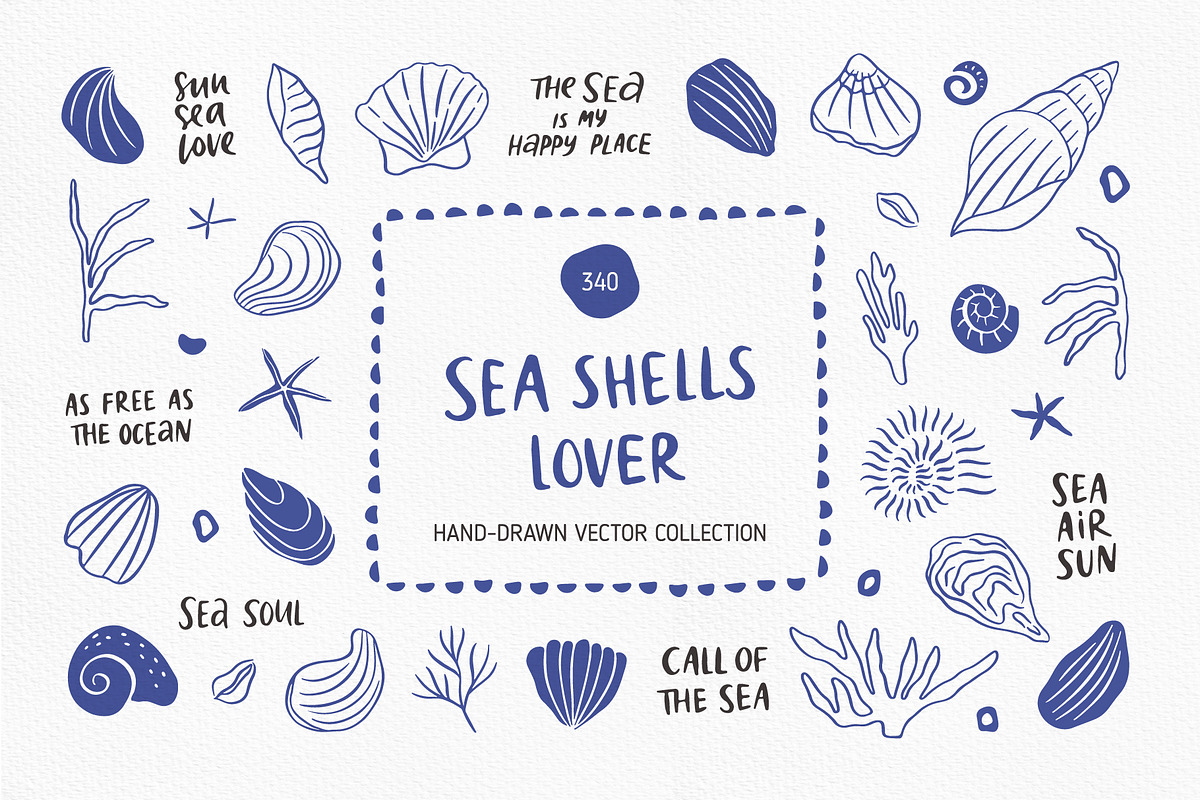 Sea Shells Whimsical Collection, an Object Graphic by Alena Koval (Photo 1 of 19)