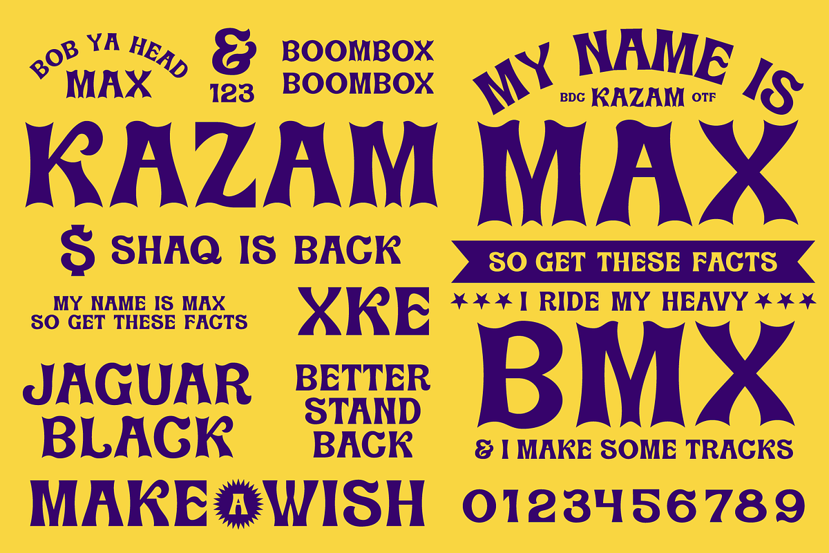 Kazam Display Font, a Font by Brethrendesignco (Photo 2 of 4)