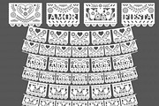 White Papel Picado / Fiesta Bunting, an Illustration by Mia's Graphic Design (Thumbnail 2 of 3)