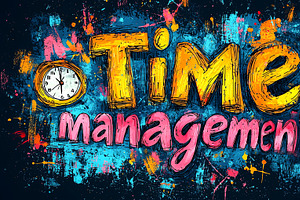 Creative Graffiti-style Illustration Of Time Management Concept