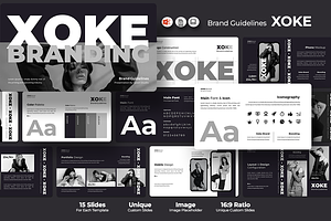 Xoke Brand Guidelines - PowerPoint, a Presentation Template by Iqsiart Studio
