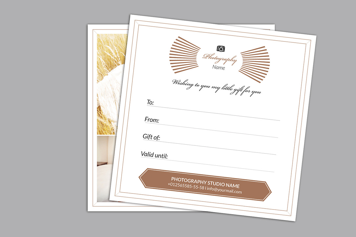 Photographer Gift Certificate-V03, a Card Template by Template Shop (Photo 3 of 5)