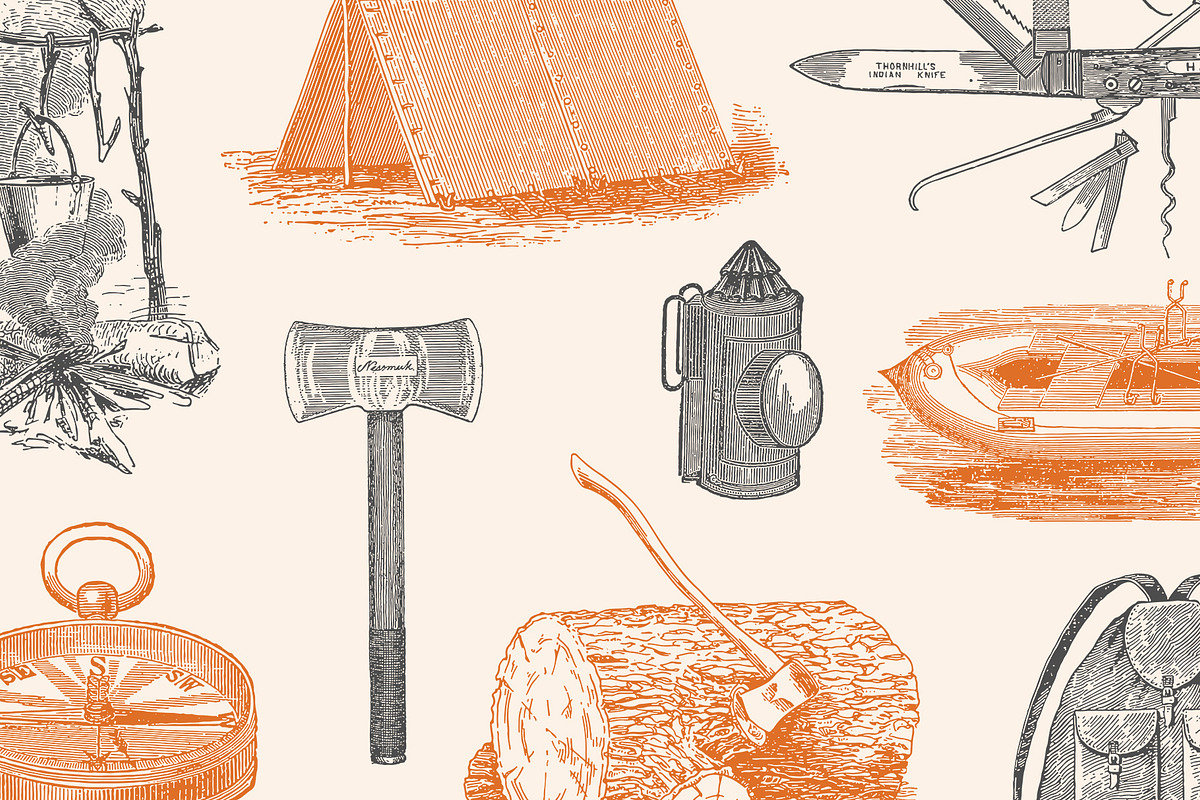 Adventure - Vintage Illustration Set, an Illustration by Graphic Goods (Photo 5 of 11)