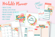 Flower planner - Watercolor Kit!, a Stationery Template by Fresh-shop (Thumbnail 1 of 6)