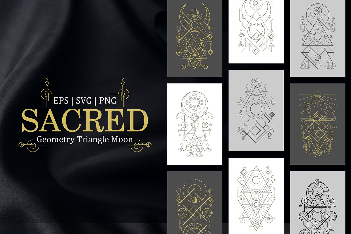 Sacred Geometry Triangle Moon, a Decorative Illustration by azhartz (Photo 1 of 4)
