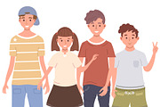 Cartoon group of happy kids friends, a Person Illustration by Yayasya (Thumbnail 2 of 3)