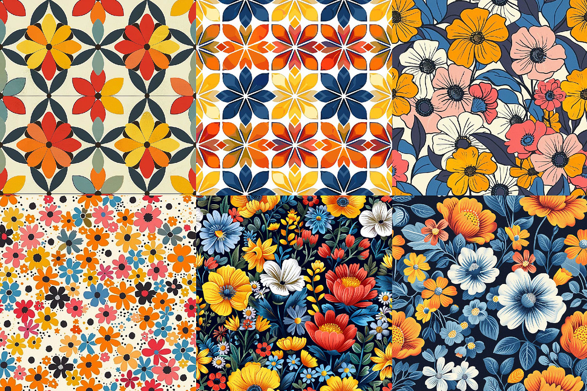 Garden Floral Seamless Repeat Patter, a Texture Illustration by DreamPrint404 (Photo 2 of 7)