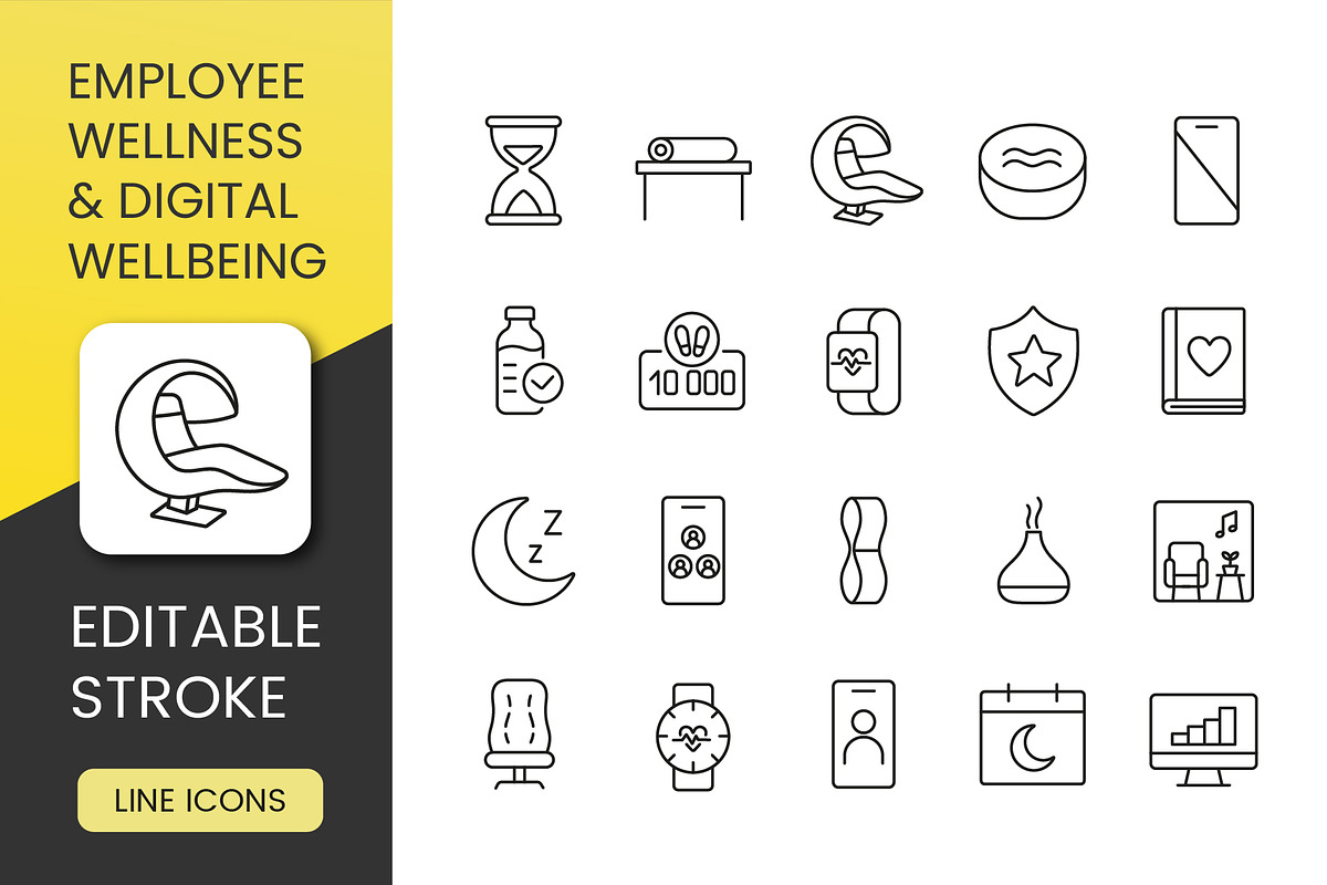 Employee Wellness & Digital Wellbein, an Outline Icon by Grand Design (Photo 1 of 3)