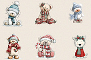 Whimsical Christmas Icy Blue Teddy B, an Illustration by SVGArt (Thumbnail 7 of 8)