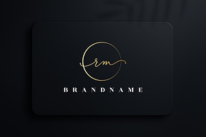 Letter RM Handwritten Signature Logo