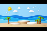 Kids podium stage stand with beach, a Decorative Illustration by Buch&Bee (Thumbnail 3 of 3)