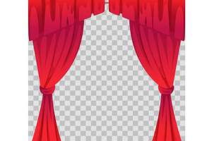 Red curtains. background template, an Object Illustration by Onyx