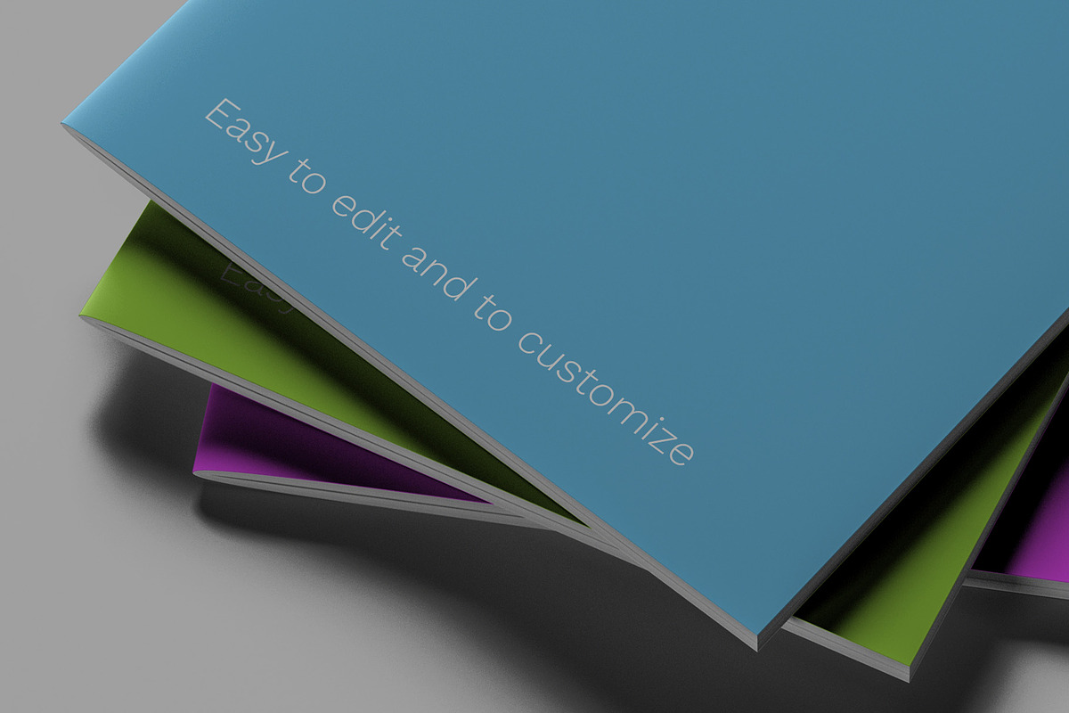 Stacked Brochure Mockup Kit 11 Views, a Books & Magazine Mockup by Illusiongraphic (Photo 24 of 28)