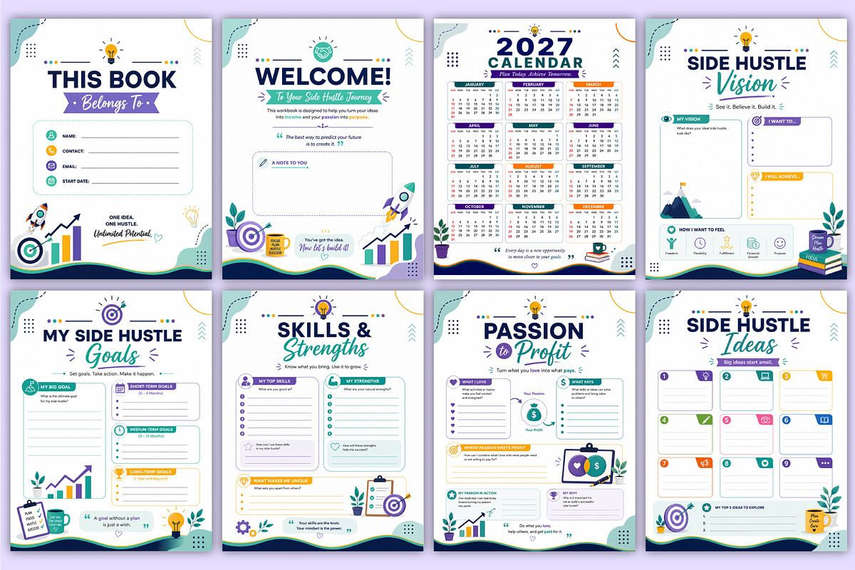 2027 Side Hustle Workbook | Business, a Stationery Template by Mustafiz (Photo 2 of 5)