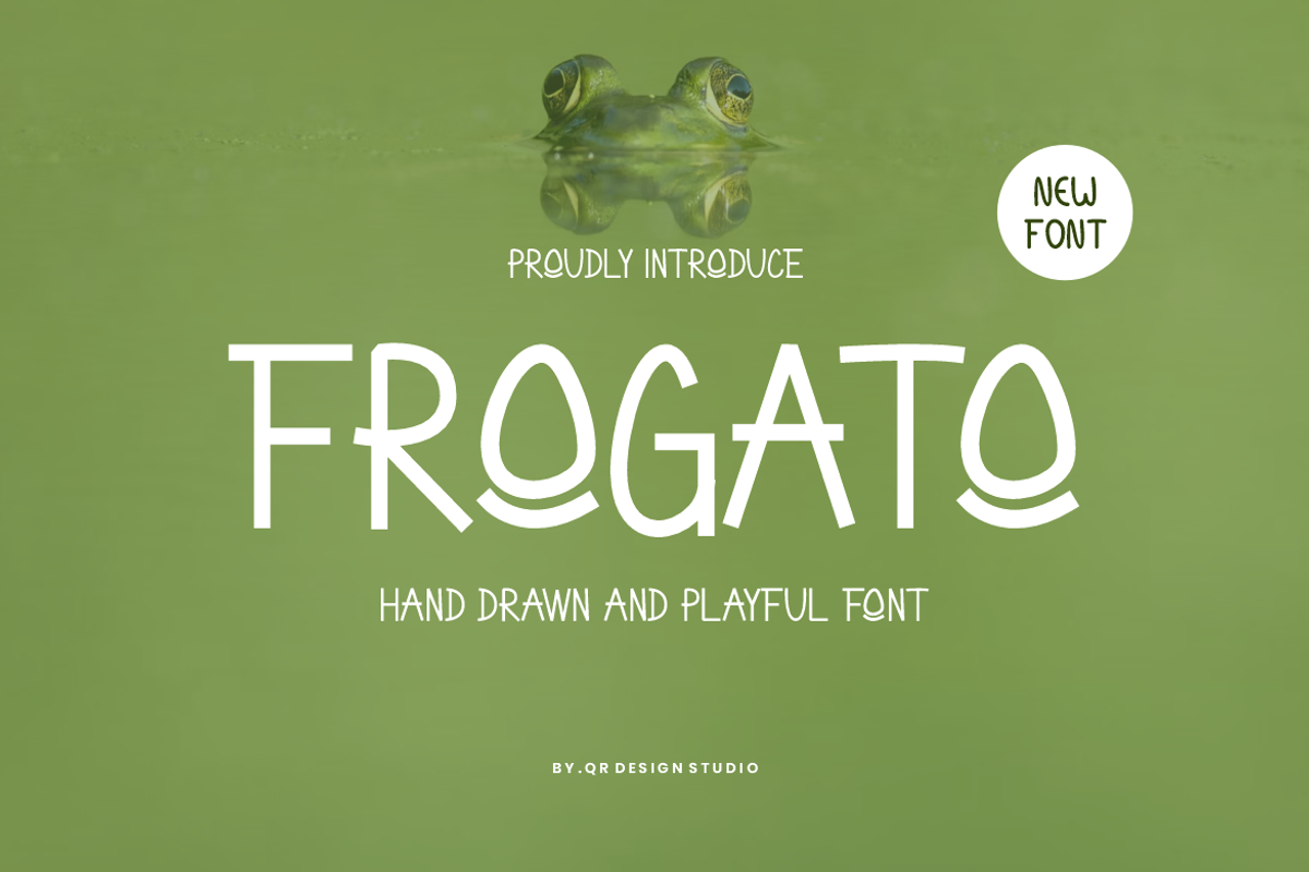 Frogato - Hand Drawn & Playful font, a Handwritten Font by QR Design Studio (Photo 1 of 6)