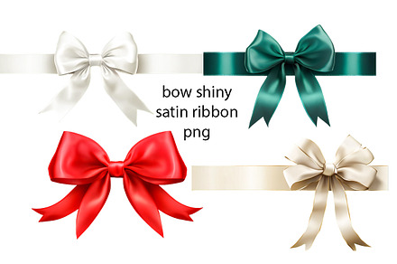 Bows Shiny Satin Ribbon Png, an Object Graphic by VetalStock