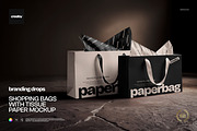 Shopping Bags with Paper Mockup, a Packaging Mockup by creatsy5 (Thumbnail 1 of 5)