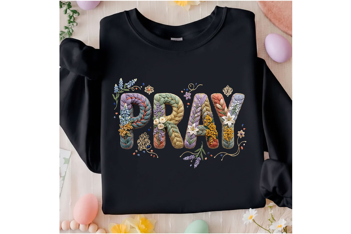 Faux Yarn Pray Png Floral Christian, an Illustration by Designking (Photo 2 of 6)