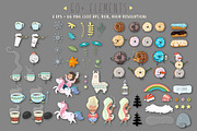 Donuts & Coffee. Graphic set, a Decorative Illustration by Good Genie (Thumbnail 5 of 8)