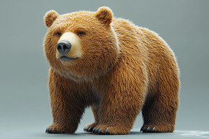 Brown bear standing proudly with a t, a Photo by Tanuart